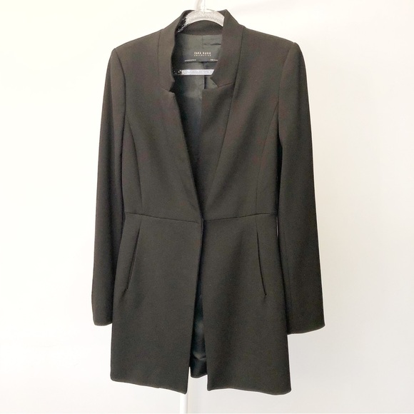 ZARA Black Minimalist Contemporary Workwear Blazer Jacket. Size XS. - Picture 5 of 16